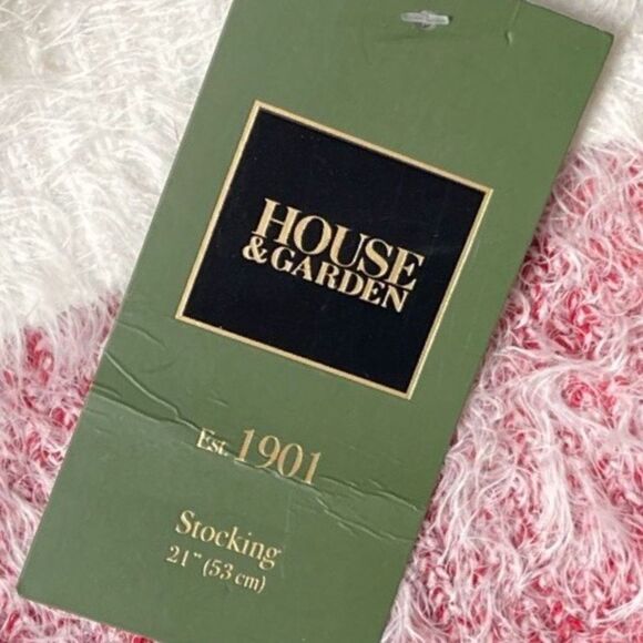 House & Garden Fancy Knit Red & White Christmas Stocking w/Poms 21” NWT - Picture 6 of 9